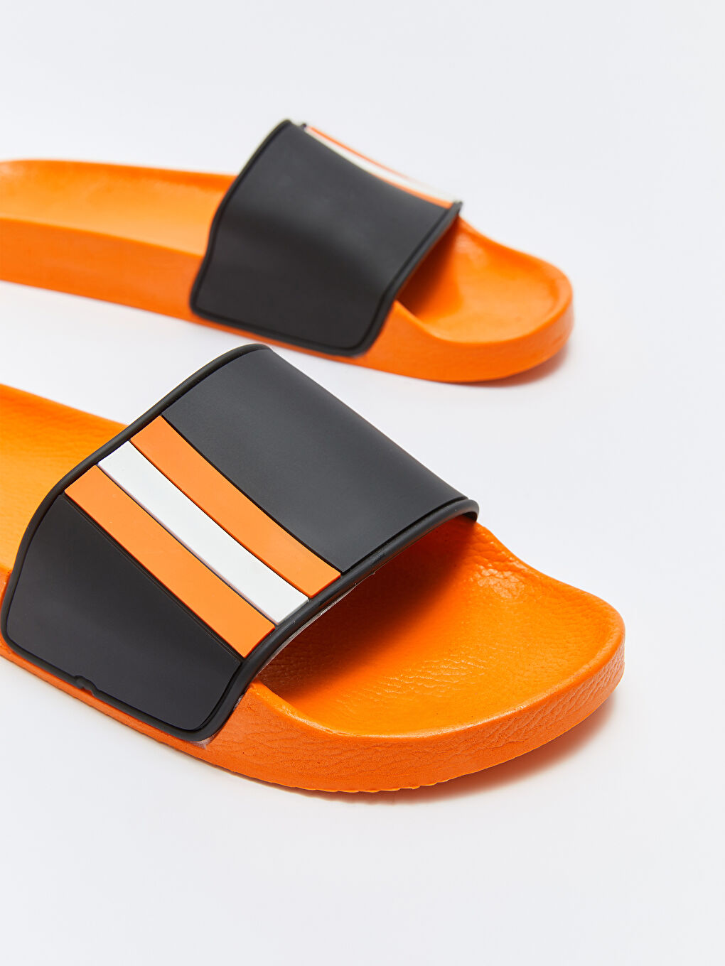 Turuncu Çizgili Tek Bantlı Erkek Terlik-3