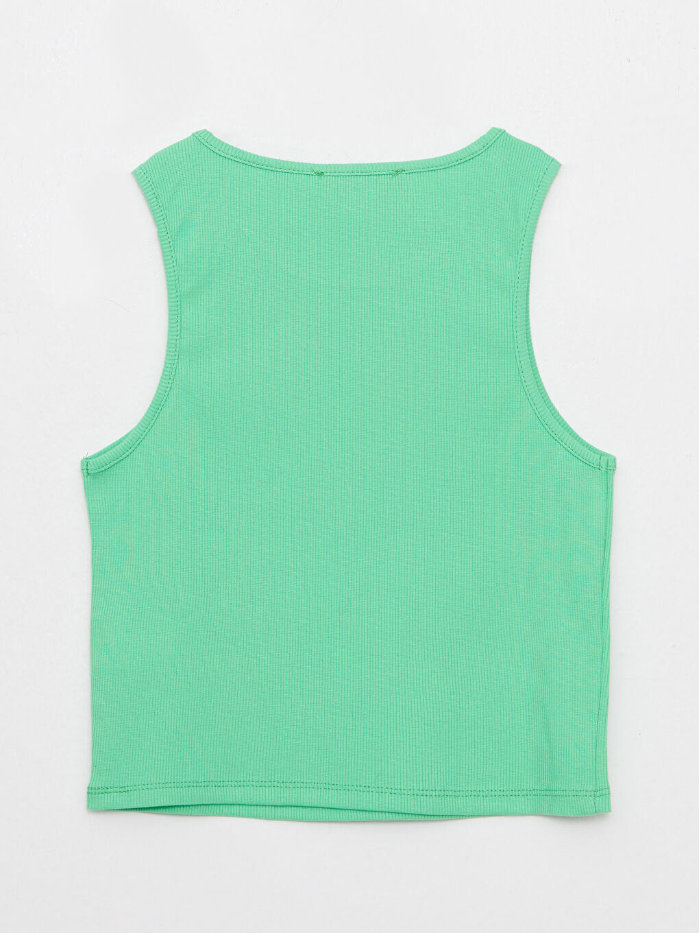 Женский Укороченный Топ Без Рукавов Прямого Кроя С Круглым Вырезом-5