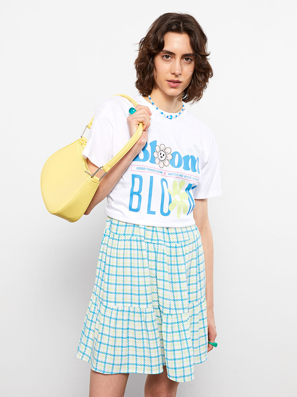 Crew Neck Printed Short Sleeve Cotton Women's T-shirt-1