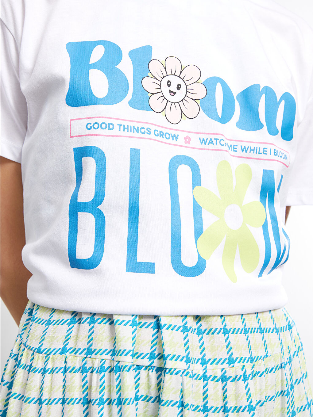 Crew Neck Printed Short Sleeve Cotton Women's T-shirt-3