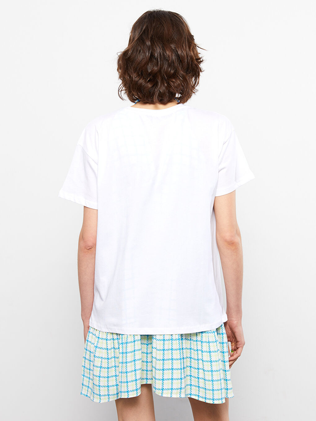 Crew Neck Printed Short Sleeve Cotton Women's T-shirt-4