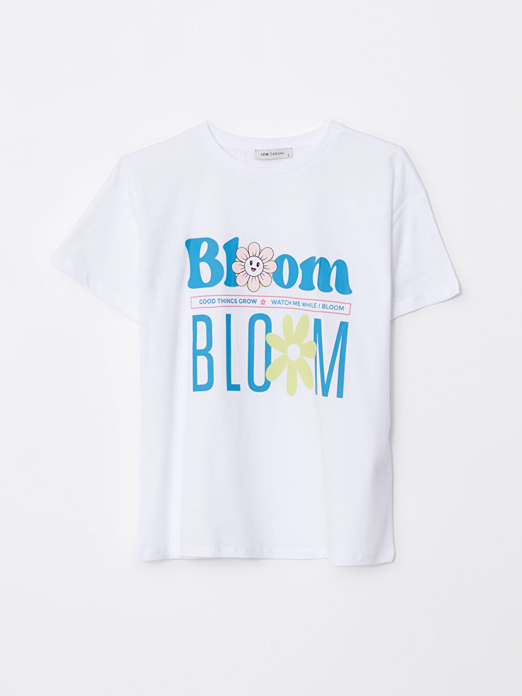 Crew Neck Printed Short Sleeve Cotton Women's T-shirt-5