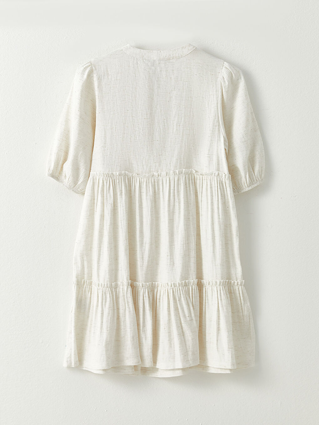 LCW Vision Notch Neck Plain Short Sleeve Women's Dress -S2KF36Z8-S0Q