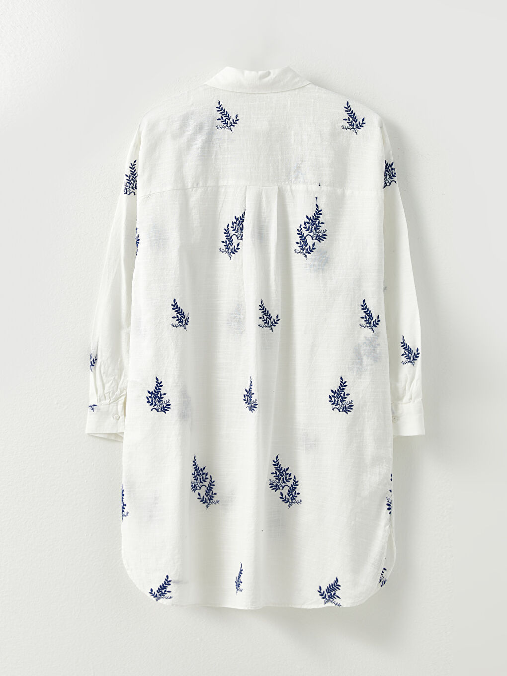 Front Button Closure Embroidered Long Sleeve Women's Shirt-6