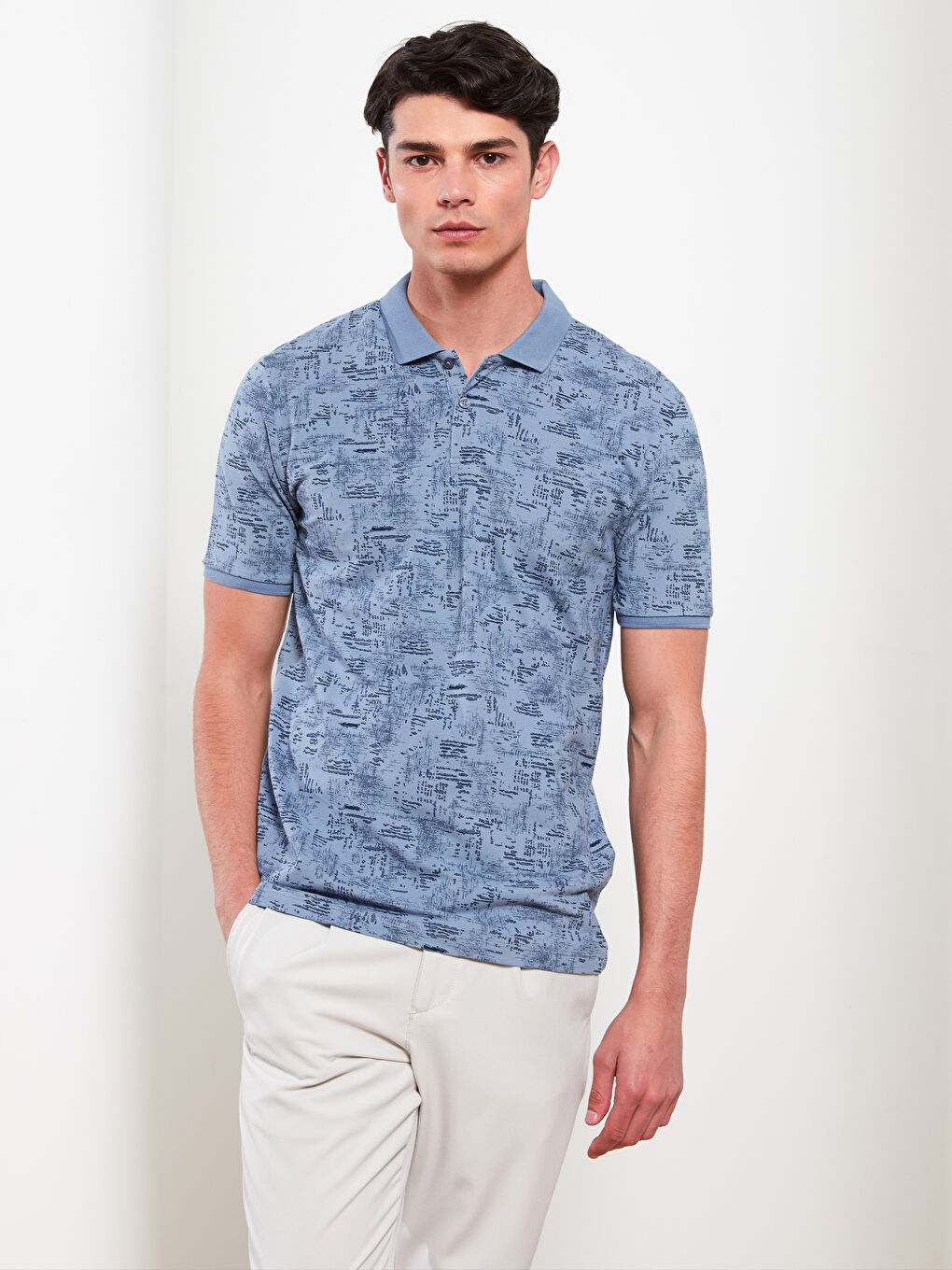 LCW Vision T-shirt pour Hommes à Col Polo Manches Courtes à Motifs en Piqué -S2KF85Z8-RFH