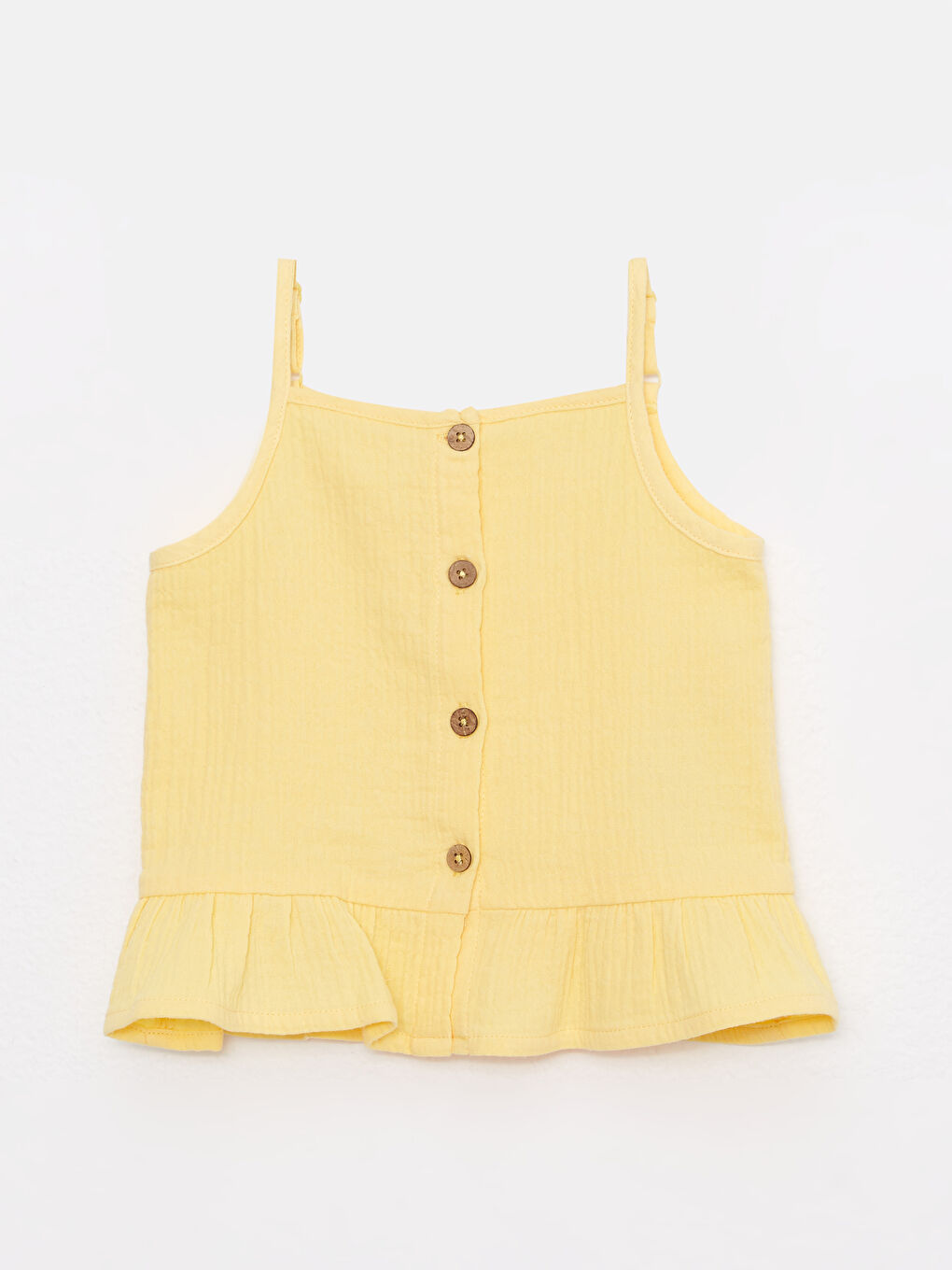 LCW baby Square Collar Suspended Basic Cotton Baby Girl Shirt -S2KG01Z1-FRN