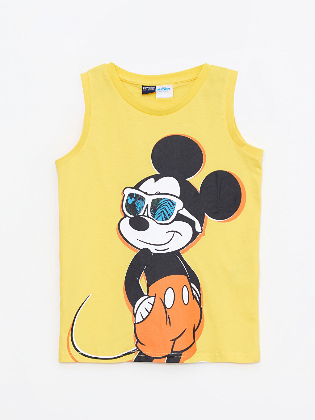 Débardeur Garçon Imprimé Mickey Mouse Col Rond en Coton
