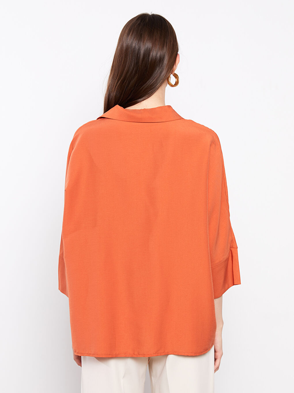 Women's Front Button Closure Plain Shirt-4