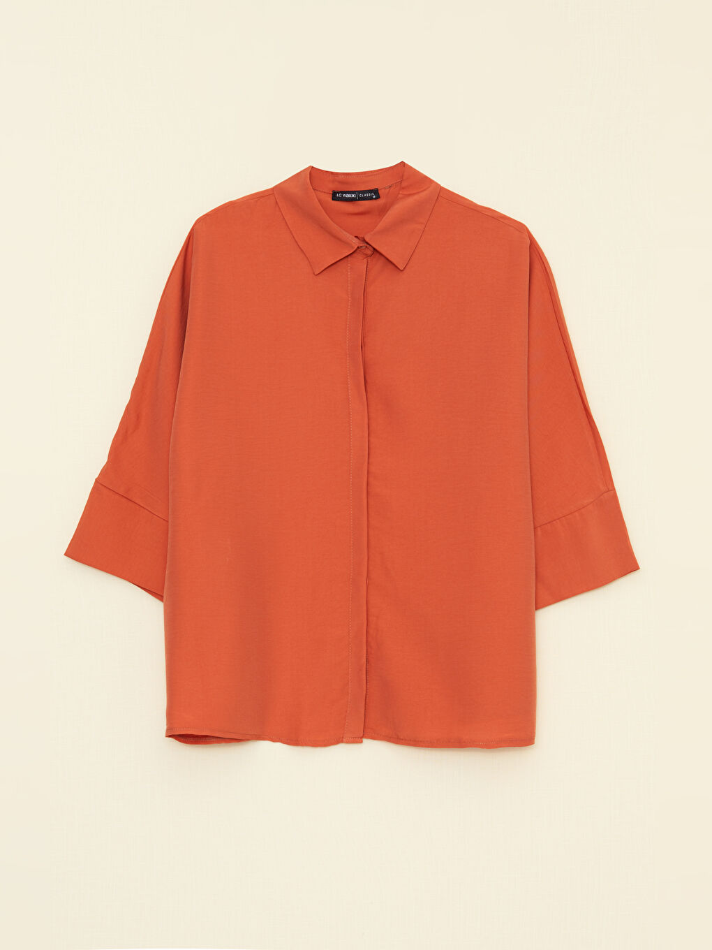 Women's Front Button Closure Plain Shirt-5