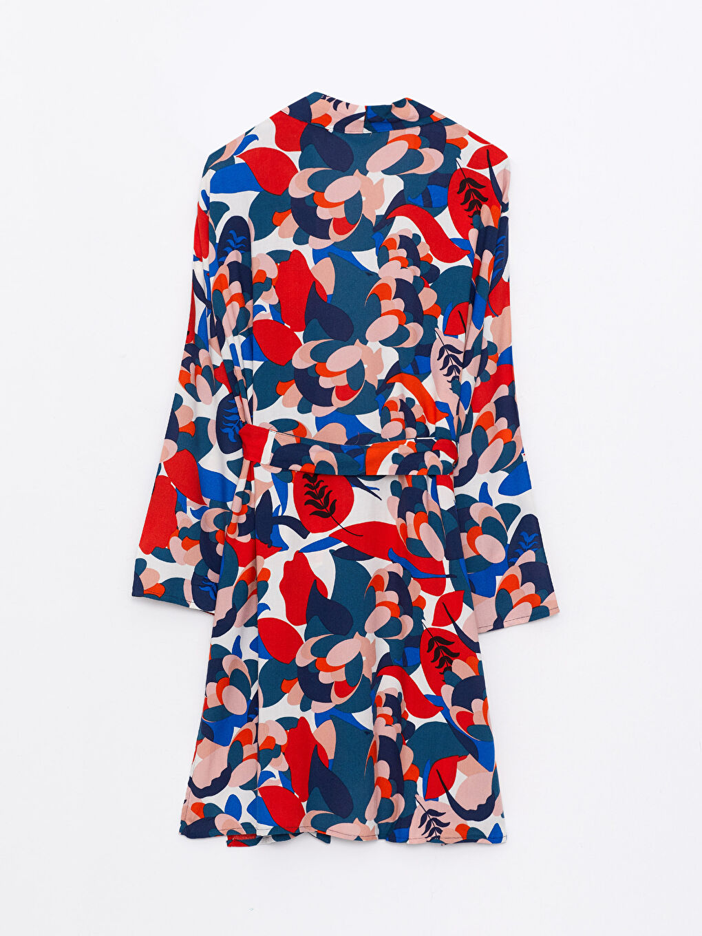 Shawl Collar Patterned Long Sleeve Oversize Viscose Women's Kimono -S2KG59Z8-LTQ