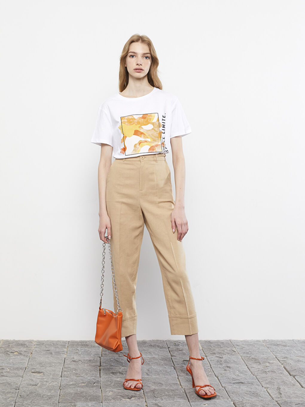 Футболка с круглым вырезом, с принтом, с коротким рукавом, из хлопка, для женщин-2