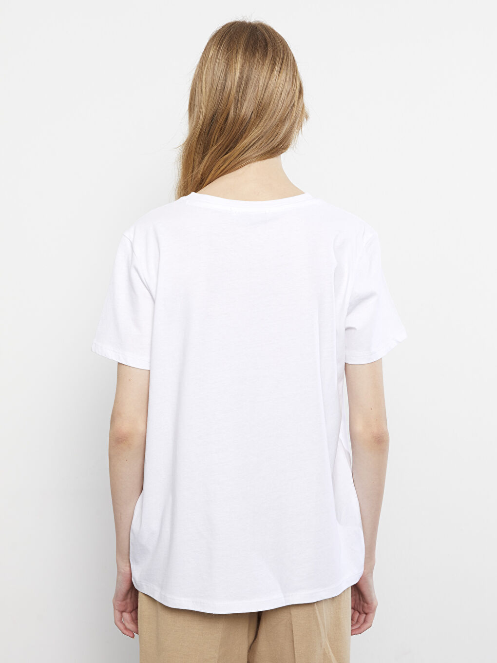 Футболка с круглым вырезом, с принтом, с коротким рукавом, из хлопка, для женщин-4