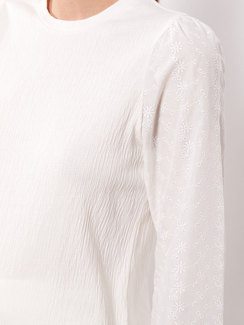 Crew Neck Plain Long Sleeve Women's Tunic-3