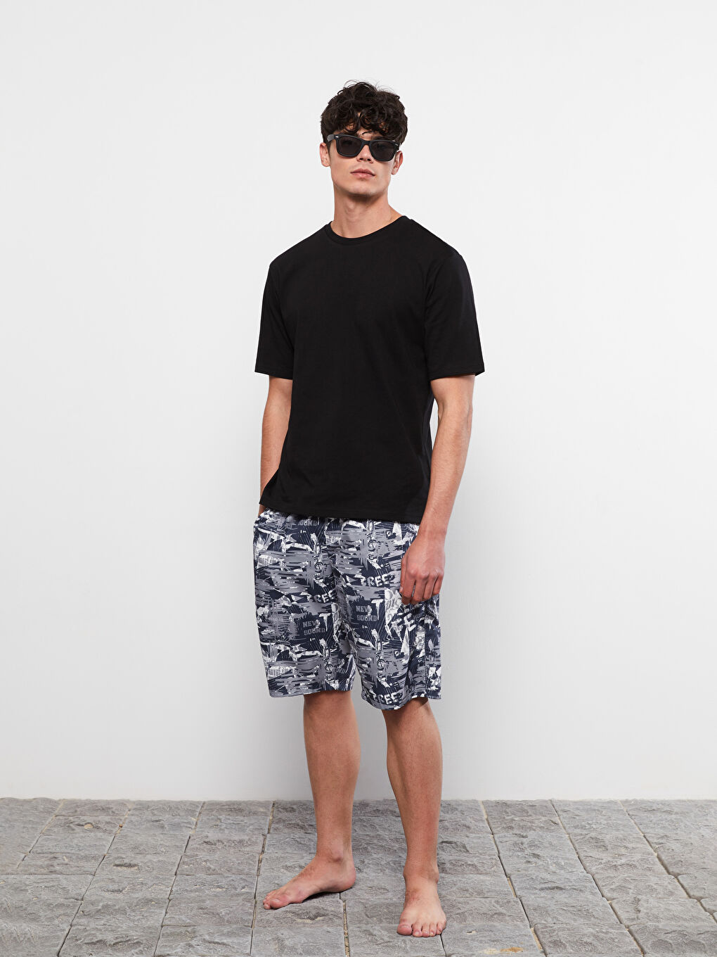 Men's Long Patterned Swim Shorts -S2KH35Z8-LU8