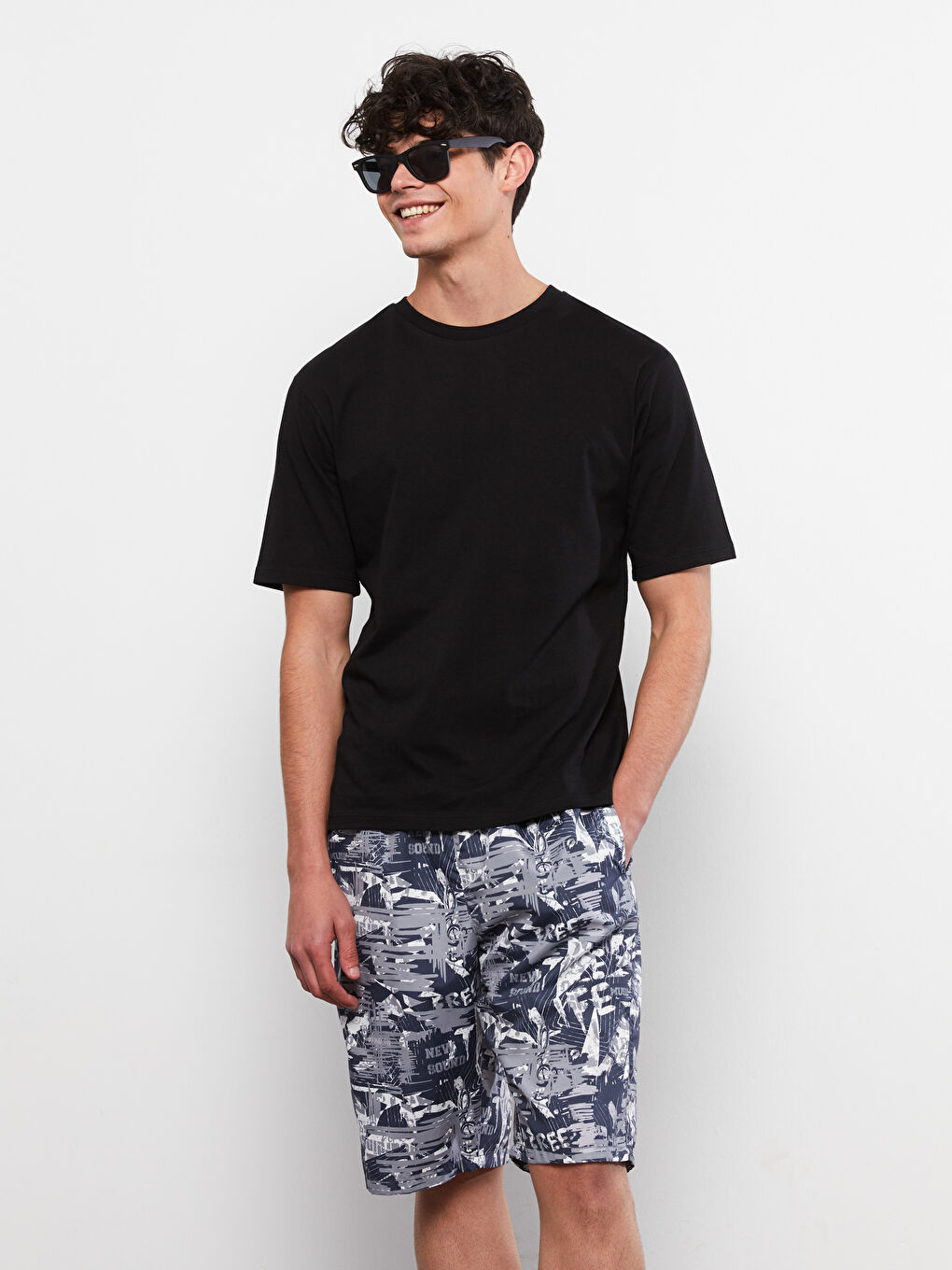 Men's Long Patterned Swim Shorts -S2KH35Z8-LU8
