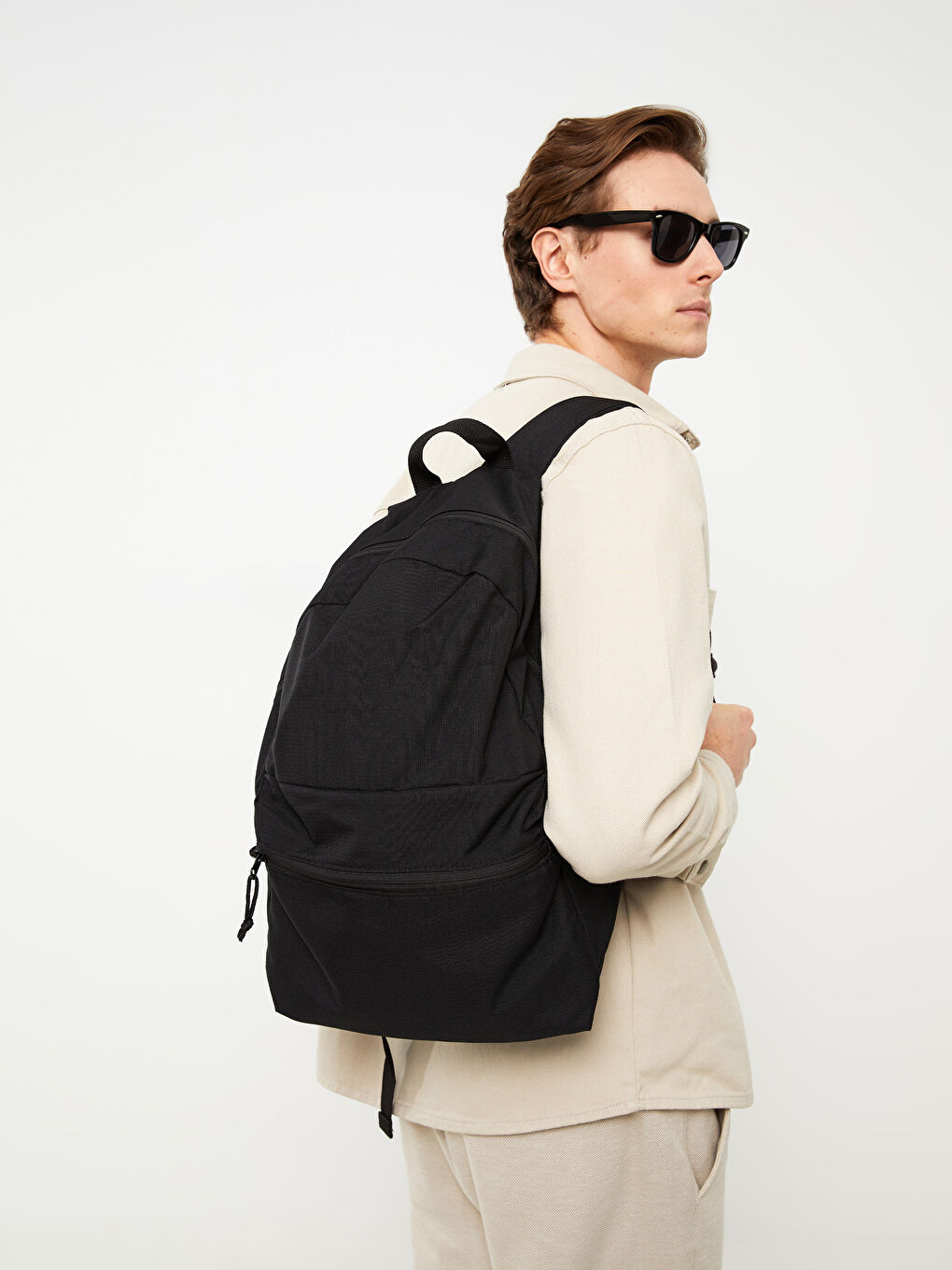 Siyah Düz Katlanabilir Erkek Sırt Çantası