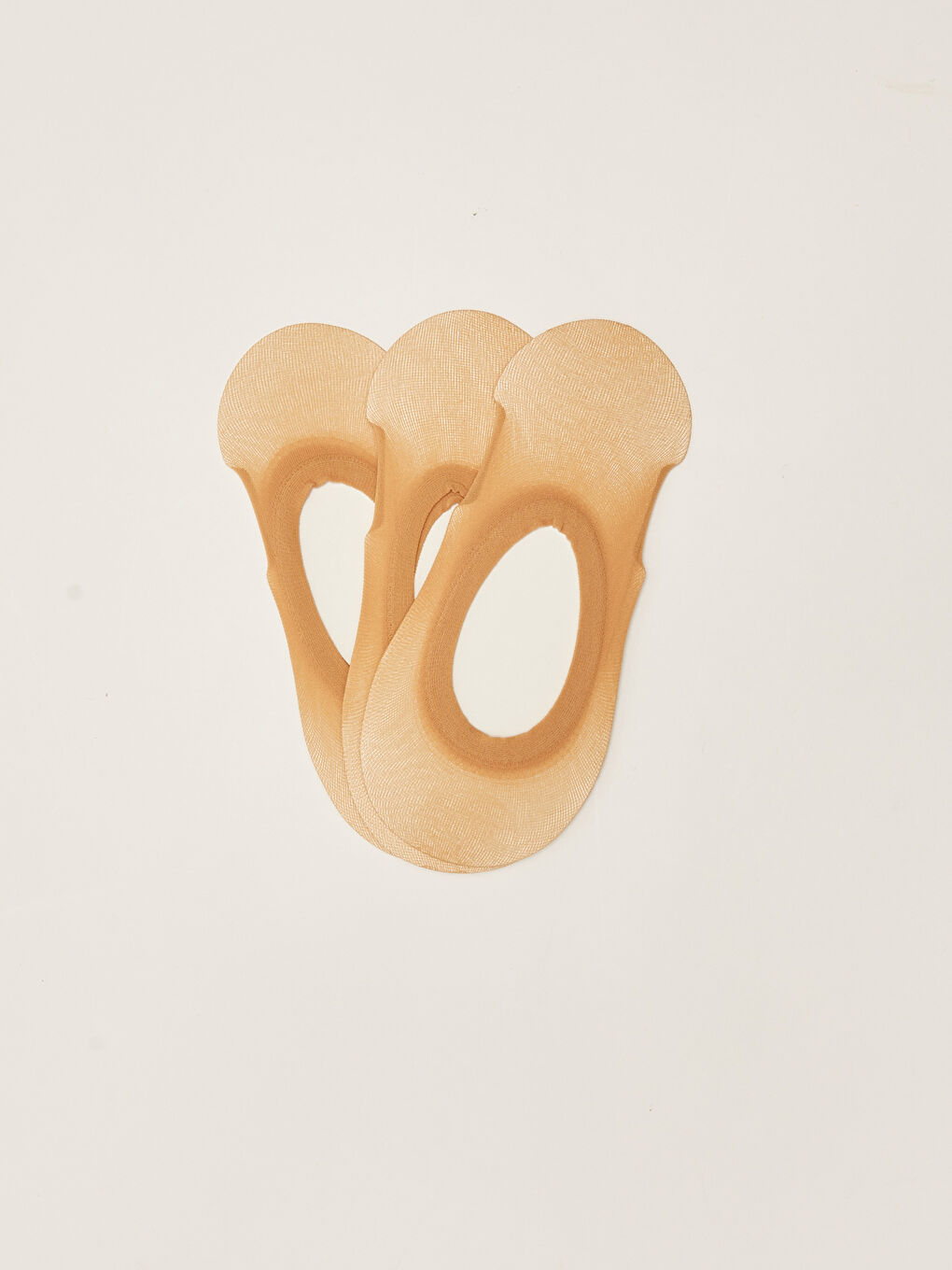 Bej Kadın Düz Babet Çorap 3'lü-1