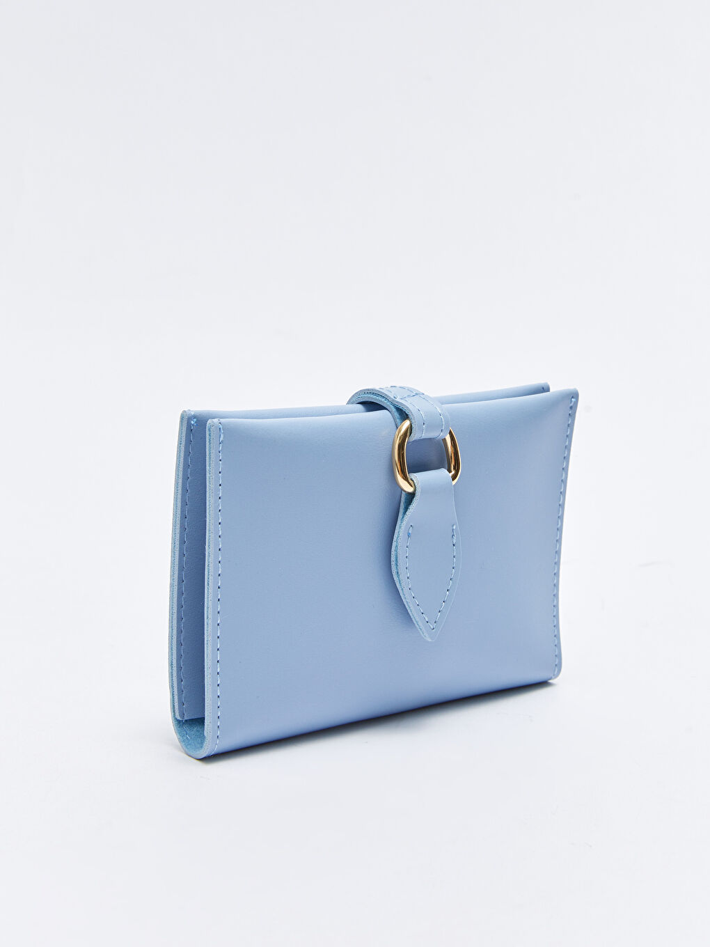 Mavi Deri Görünümlü Kadın Cüzdan-1