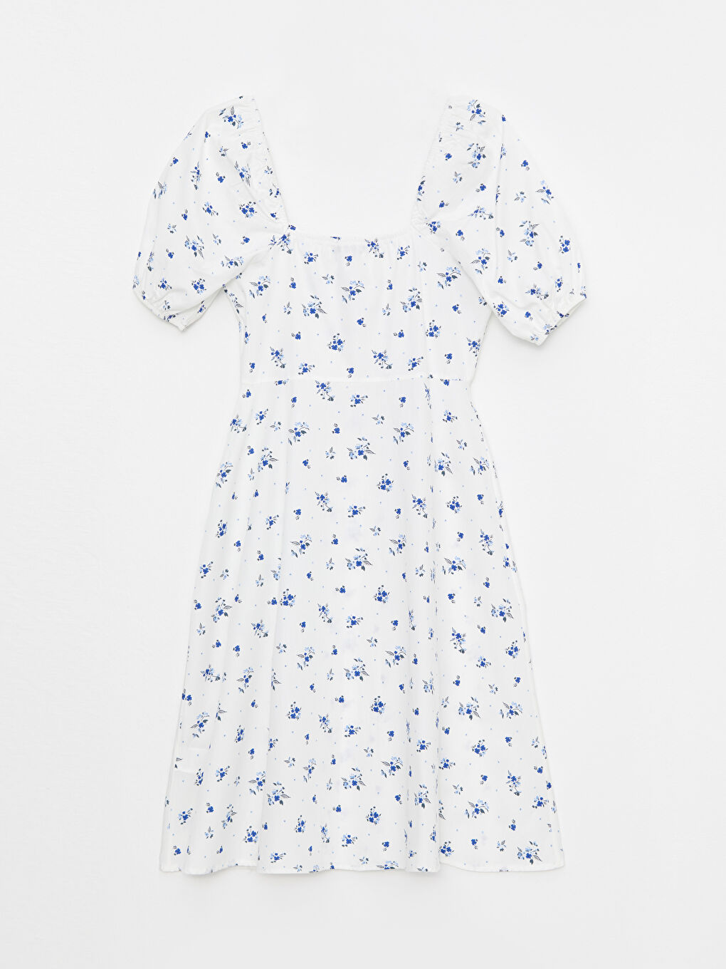 LCW Limited Sweetheart Neck Floral Short Sleeve Poplin Women's Dress -S2KI53Z8-LU7