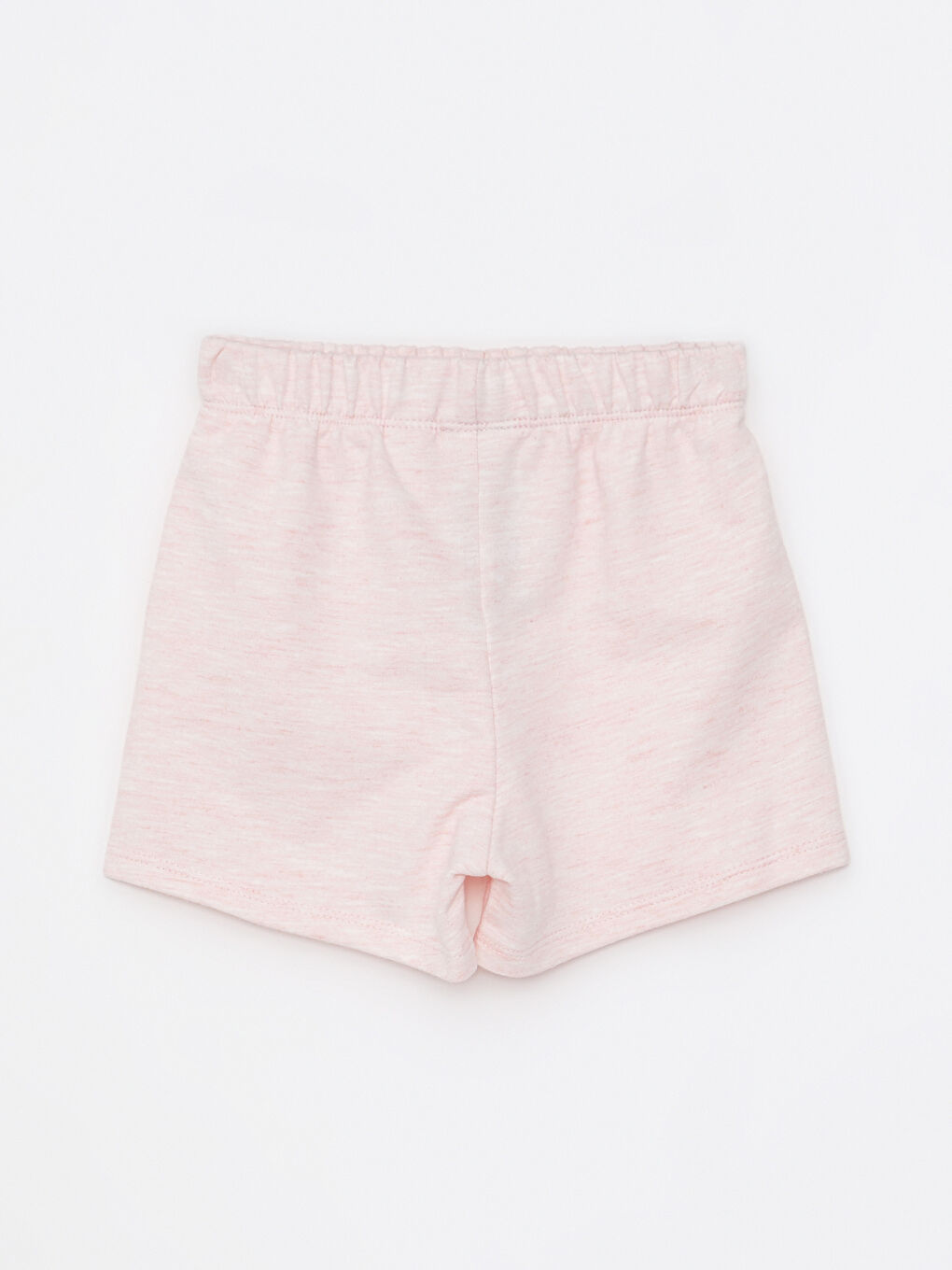 Pembe Beli Lastikli Basic Kız Bebek Şort-1
