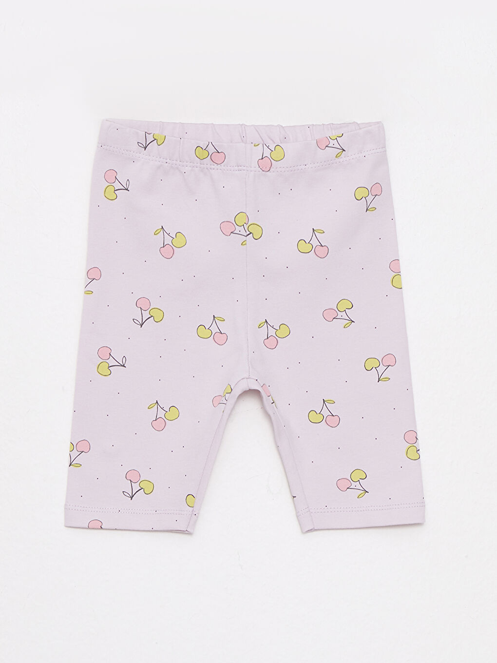 Mor Beli Lastikli Kız Bebek Kısa Tayt 2'li-1