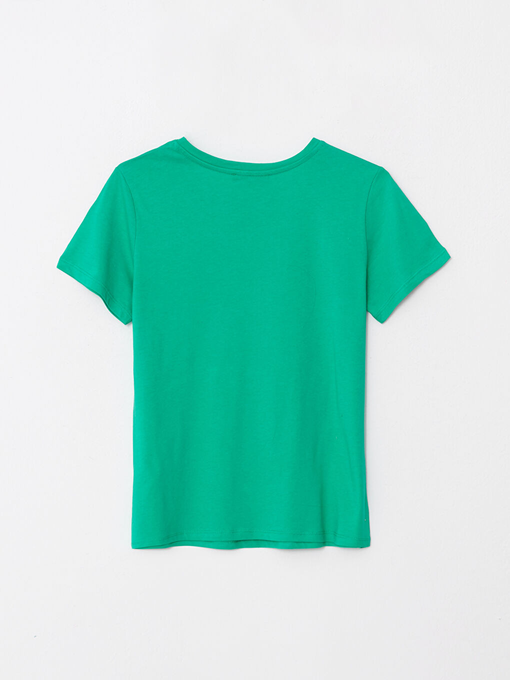 მრგვალი საყელო ნაბეჭდი მოკლე სახელო ბამბის მაისური ქალებისთვის-1