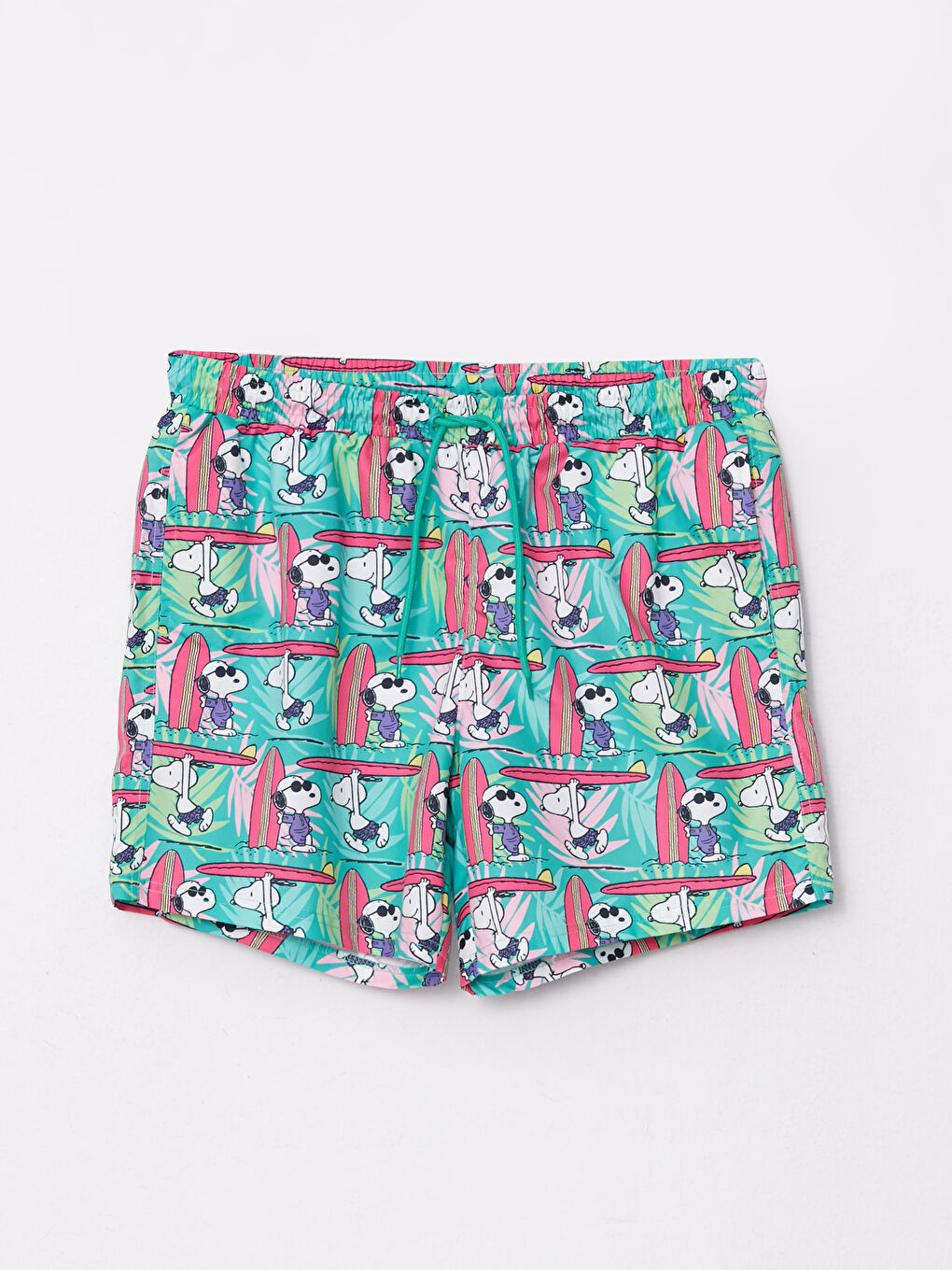 LCW SWIMWEAR Turkuaz Kısa Boy Snoopy Baskılı Erkek Deniz Şortu