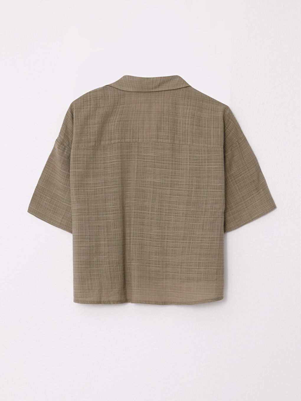 LCW Vision Front Button Closure Straight Short Sleeve Women's Shirt -S2KJ87Z8-GWK