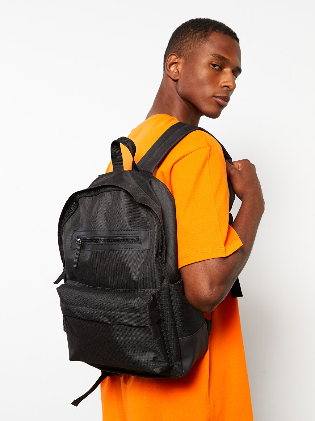 Plain Men's Backpack with Laptop Compartment