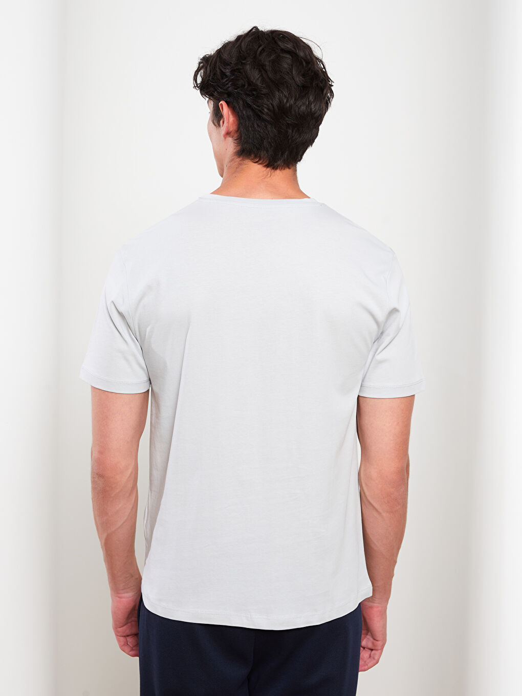 Crew Neck Short Sleeve Printed Combed Cotton Men's T-shirt-4