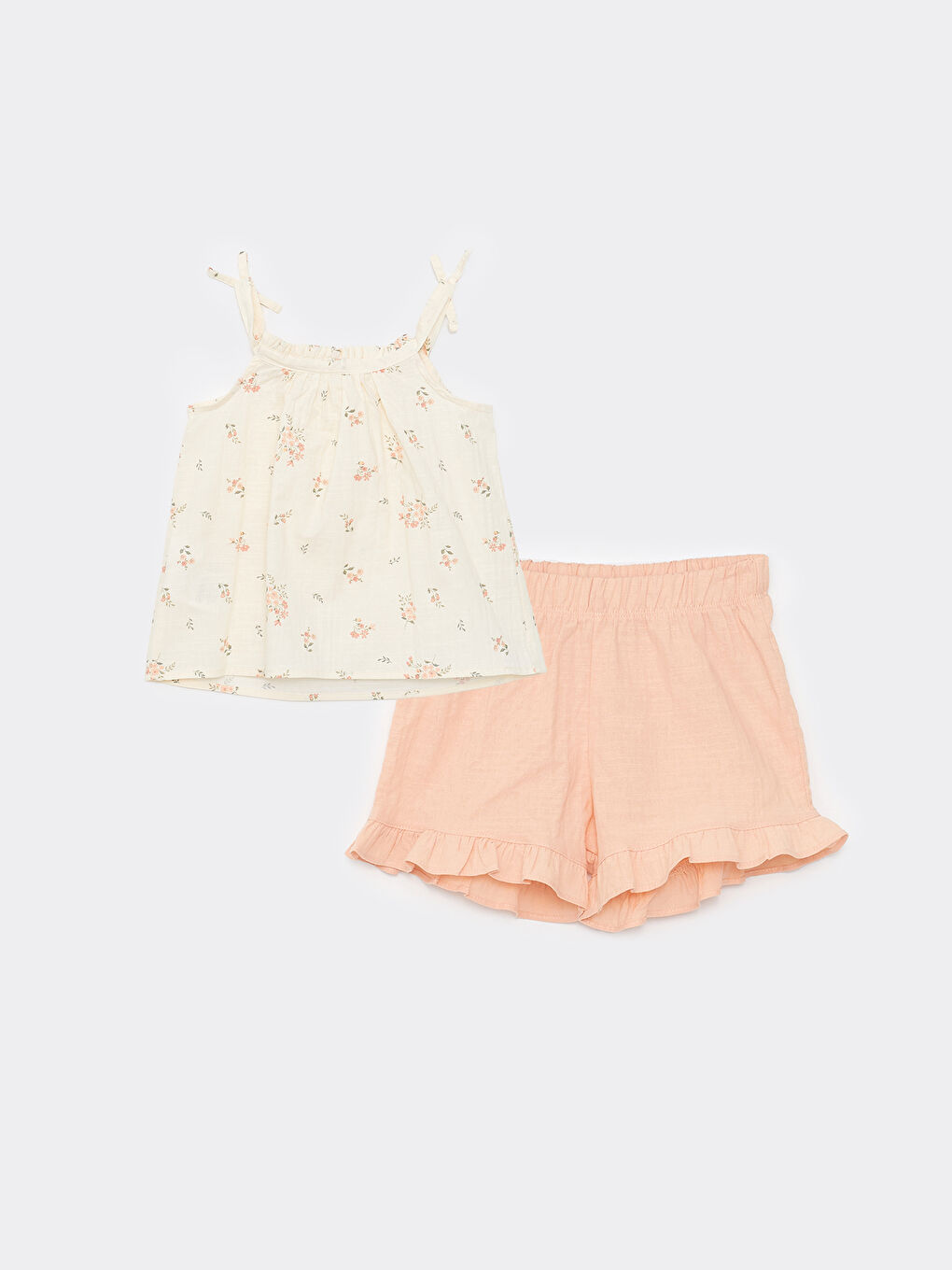 LCW baby Set mit bedruckter Baby-Mädchen-Bluse mit Rundhalsausschnitt und Shorts, 2-teilig -S2KK37Z1-LQA