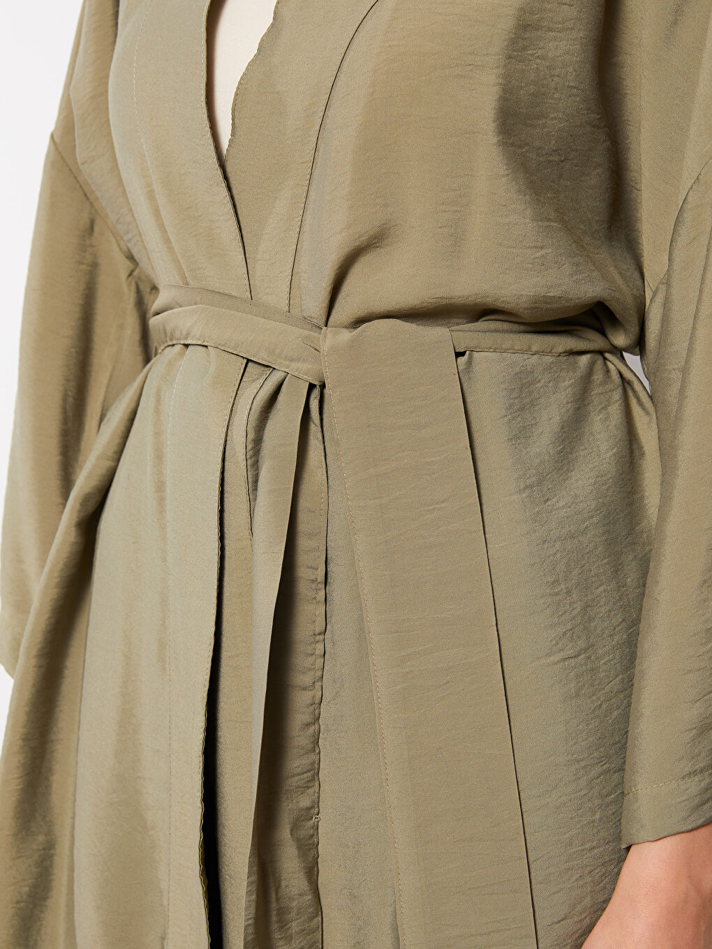 Yeşil Şal Yaka Kadın Kimono-3