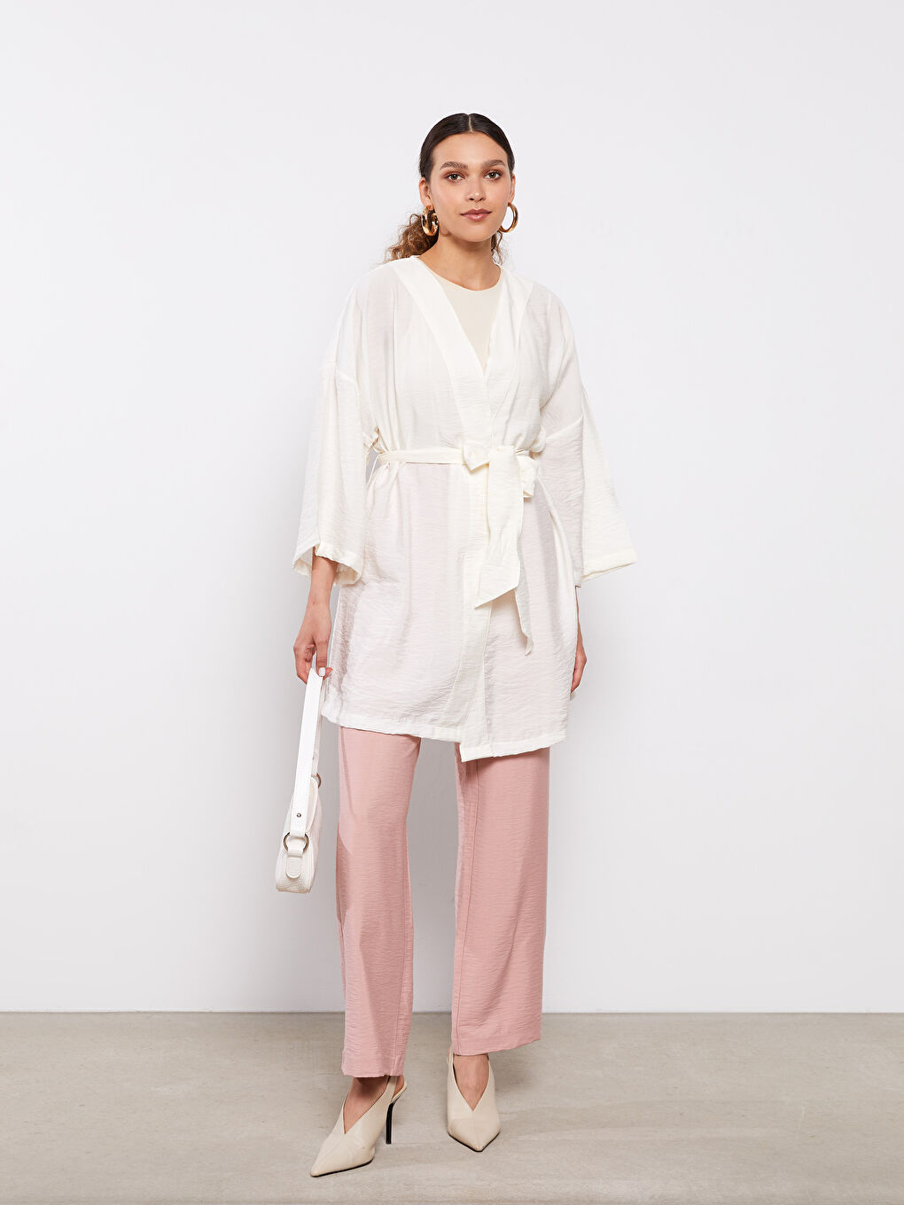 LCW Vision Ekru Şal Yaka Kadın Kimono - 2