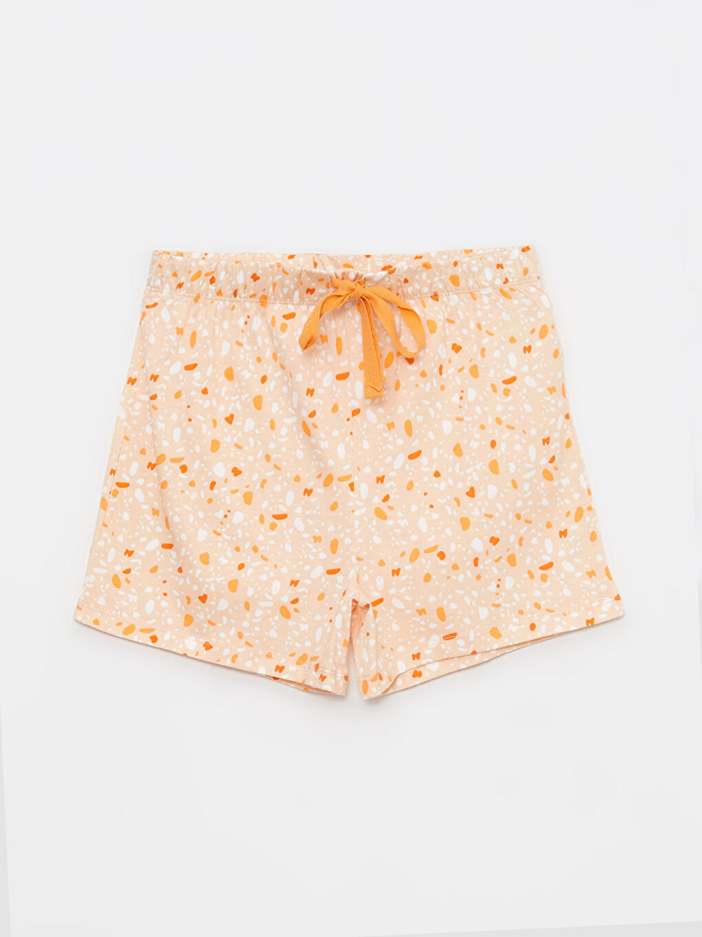 Pembe Bisiklet Yaka Baskılı Kısa Kollu Pamuklu Kadın Pijama Takımı-7