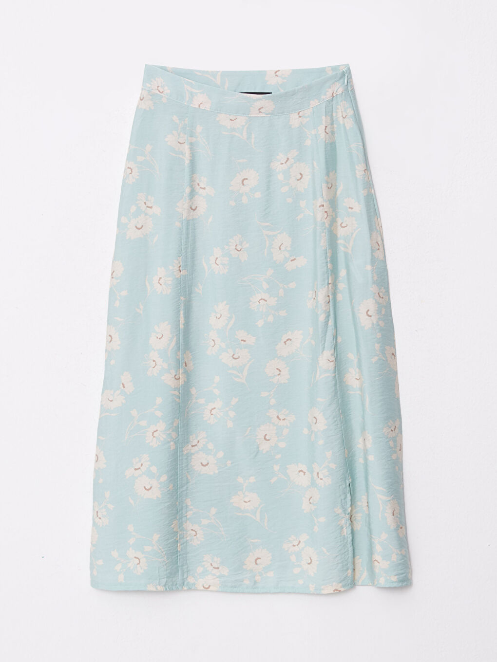 Fustă A-Line pentru Femei cu Talie cu Fermoar Floral-5