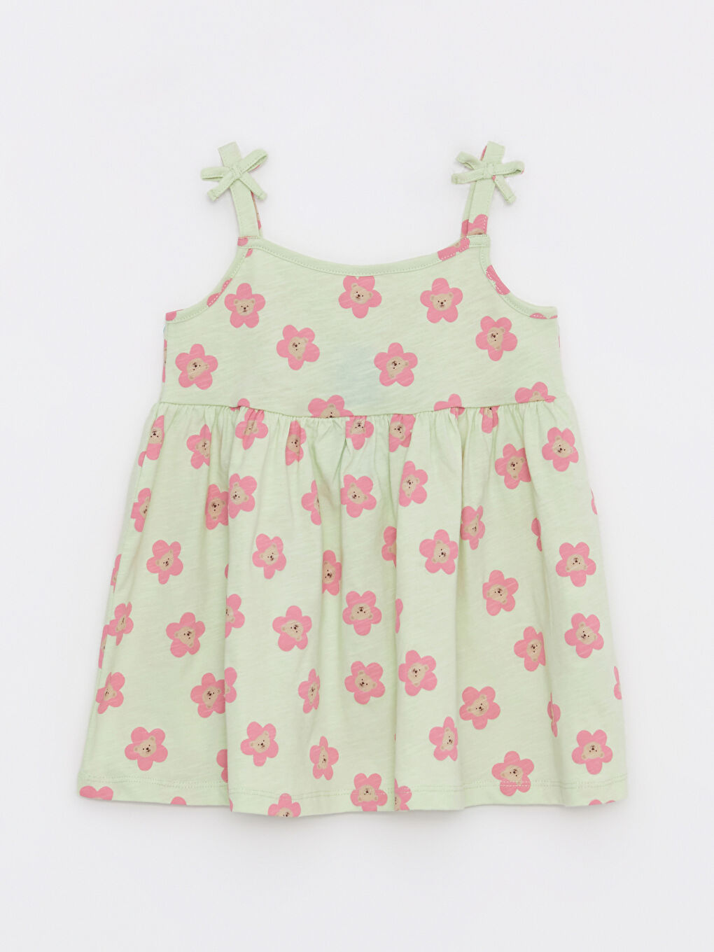 Square Collar Printed Cotton Baby Girl Dress