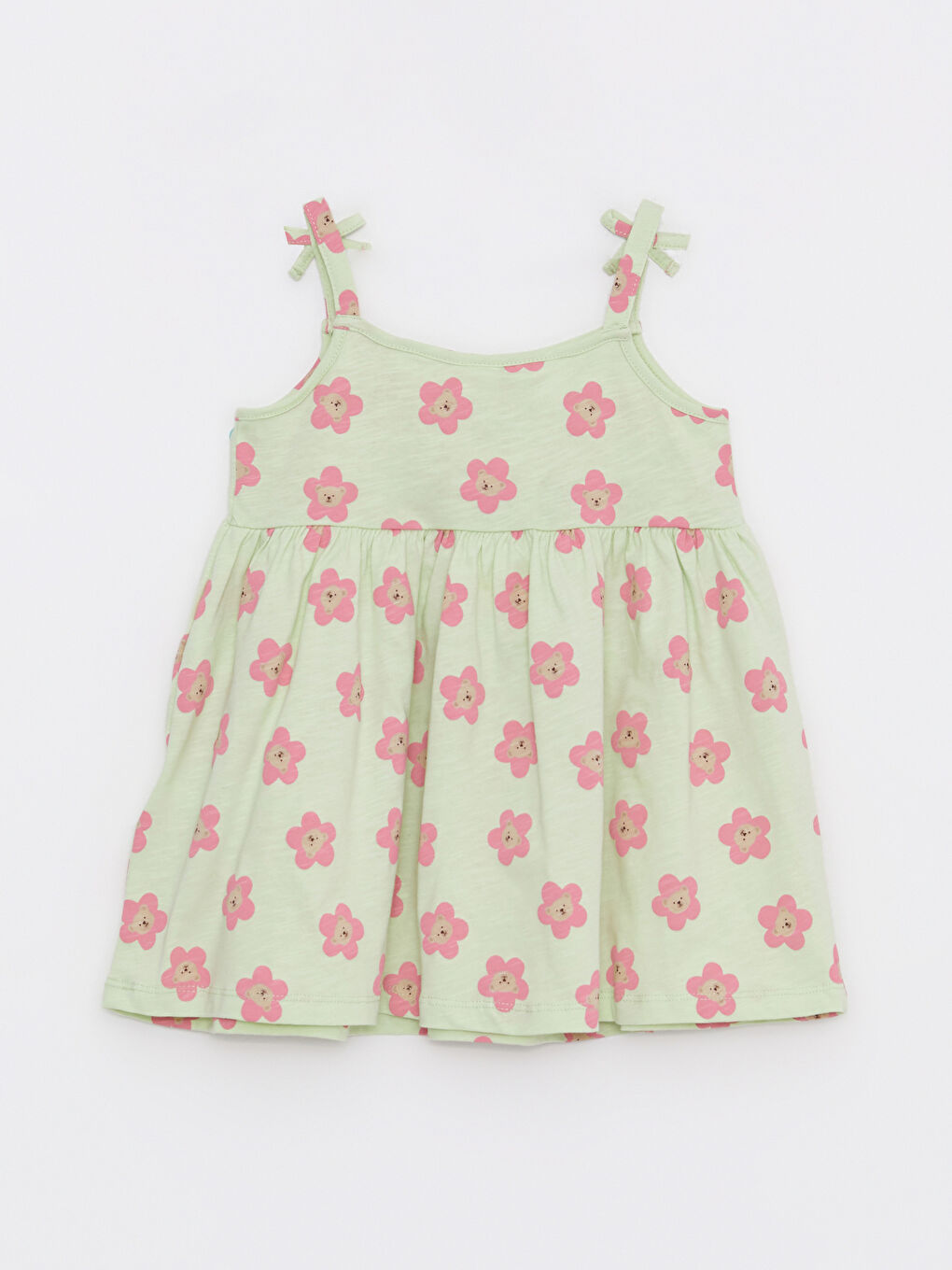 Square Collar Printed Cotton Baby Girl Dress-1
