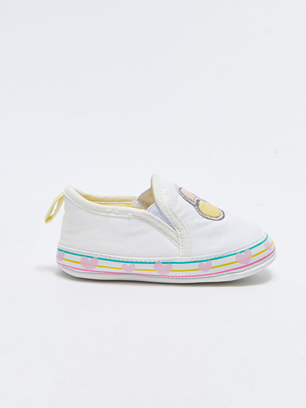 Ekru Nakışlı Kız Bebek Yürüme Öncesi Ayakkabı-1