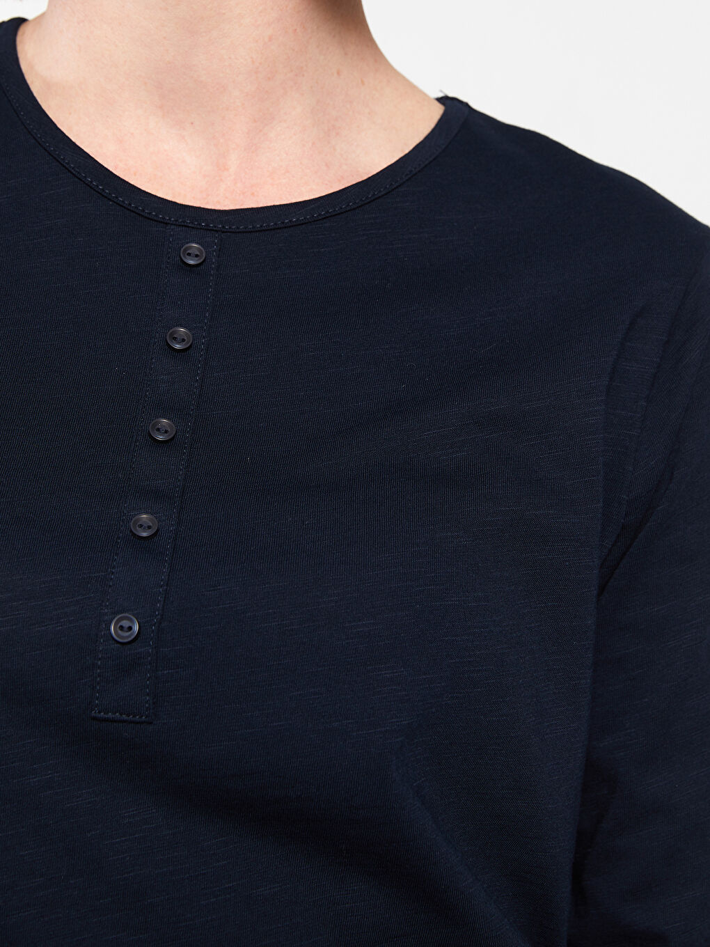 Crew Neck Regular Long Sleeve Cotton Women's T-shirt-3