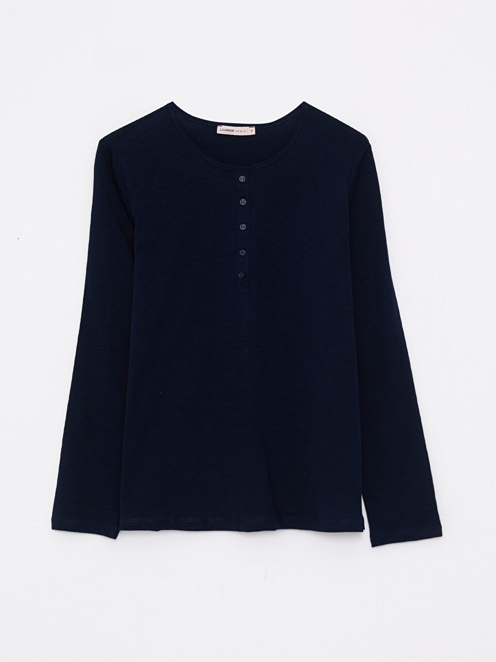 Crew Neck Regular Long Sleeve Cotton Women's T-shirt-5