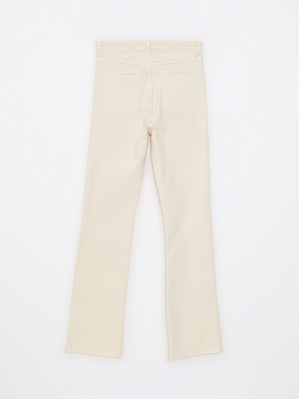 Bej Dar Fit Düz Cep Detaylı Gabardin Kadın Pantolon-6