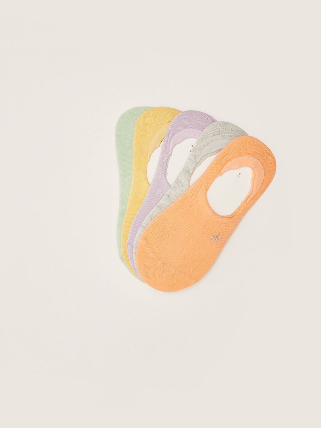 جوارب غير مرئية منقوشة للبنات - عبوة من ٥ قطع