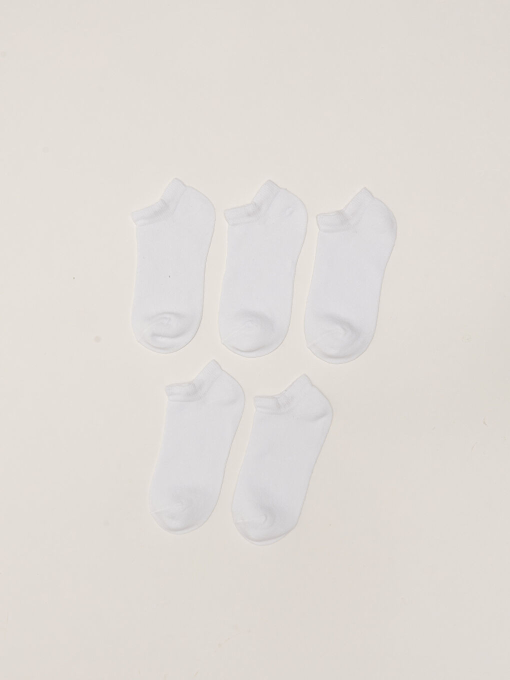 Beyaz Basic Erkek Çocuk Patik Çorap 5'li-1