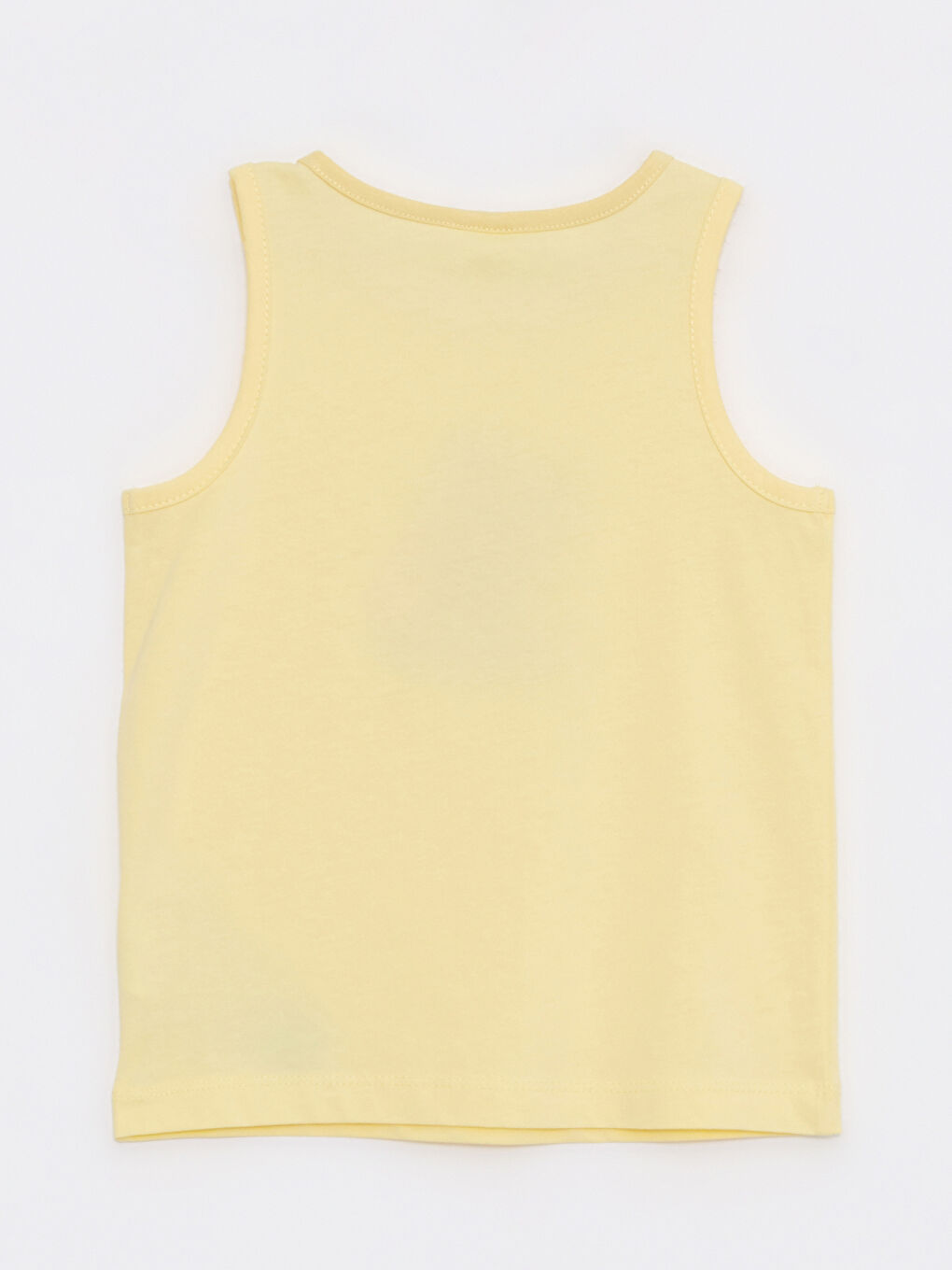 Sarı Bisiklet Yaka Baskılı Pamuklu Kız Bebek Atlet-1