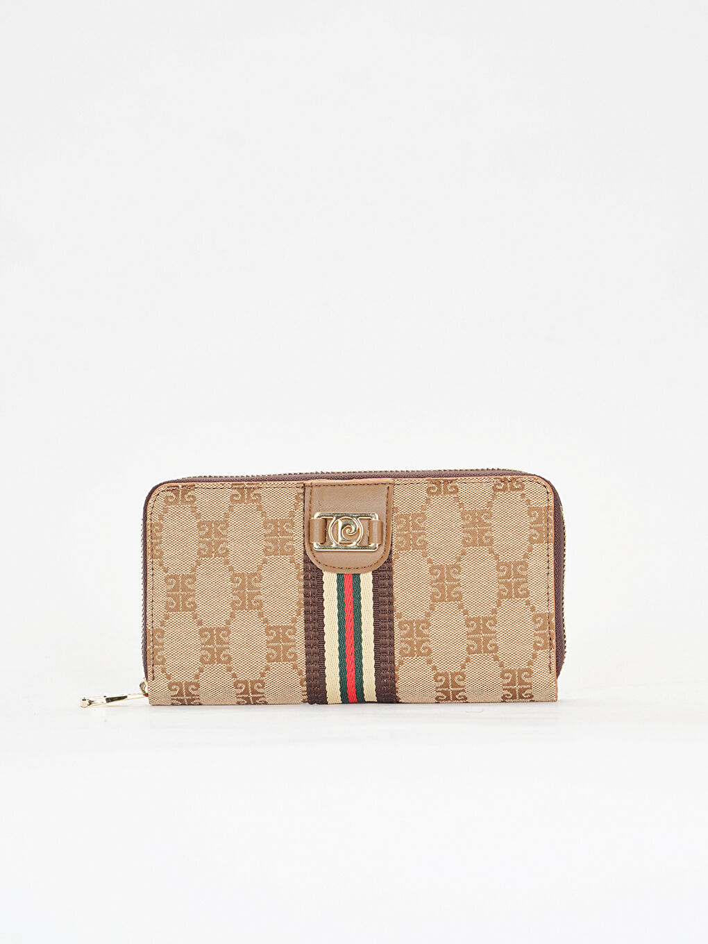 Kahverengi Desenli Kadın Cüzdan-1