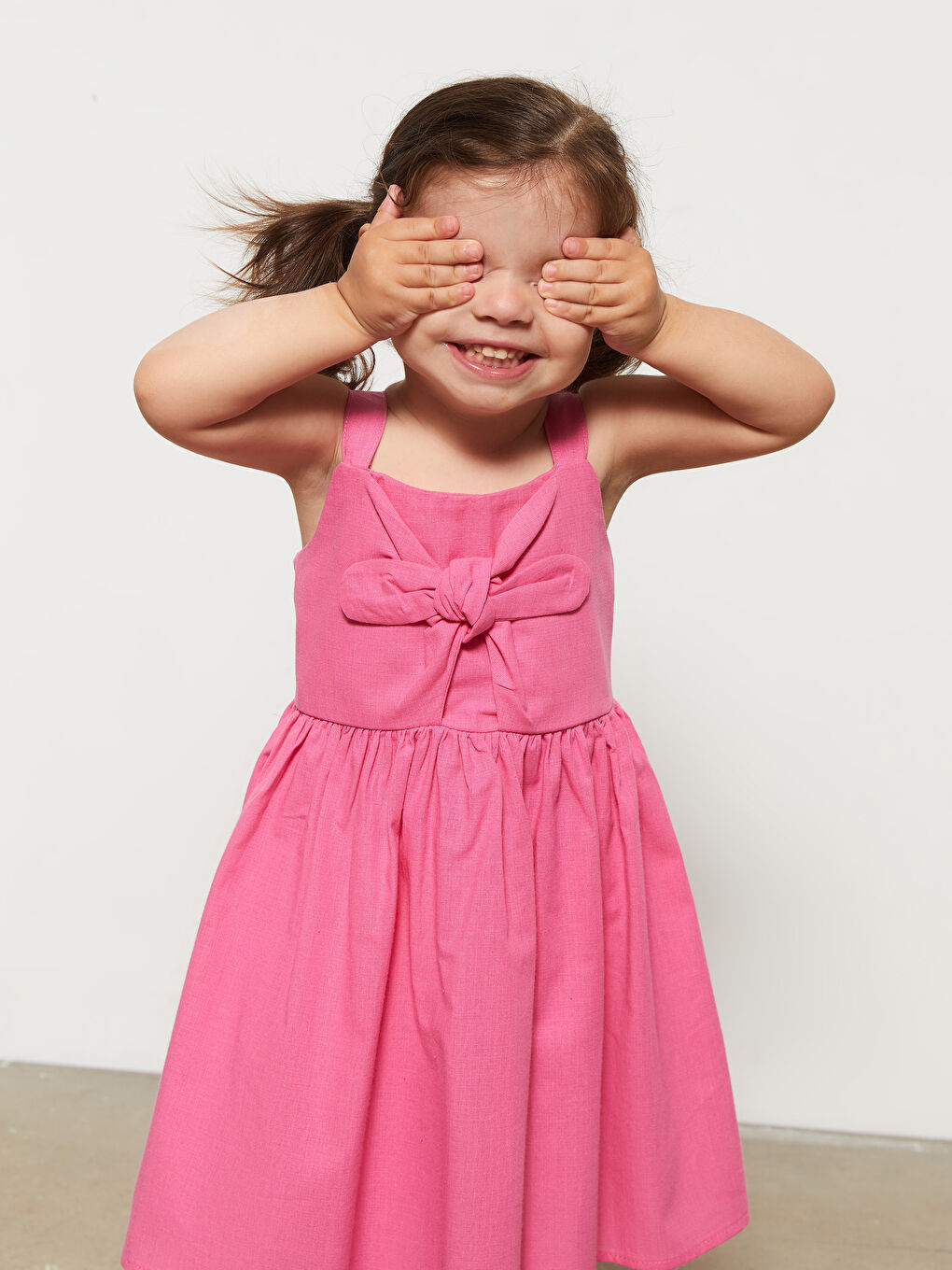LCW baby Square Neck Strapless Basic Cotton Baby Girl Dress -S2KM82Z1-GEV