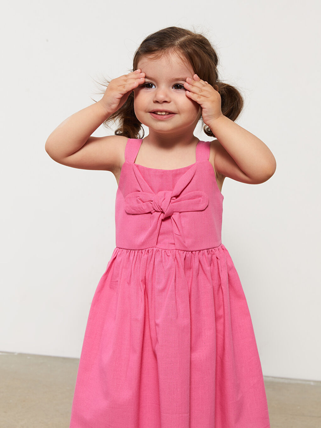 LCW baby Square Neck Strapless Basic Cotton Baby Girl Dress -S2KM82Z1-GEV