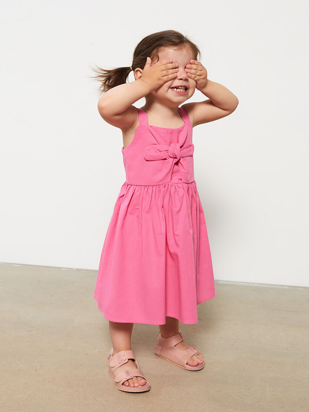 LCW baby Square Neck Strapless Basic Cotton Baby Girl Dress -S2KM82Z1-GEV