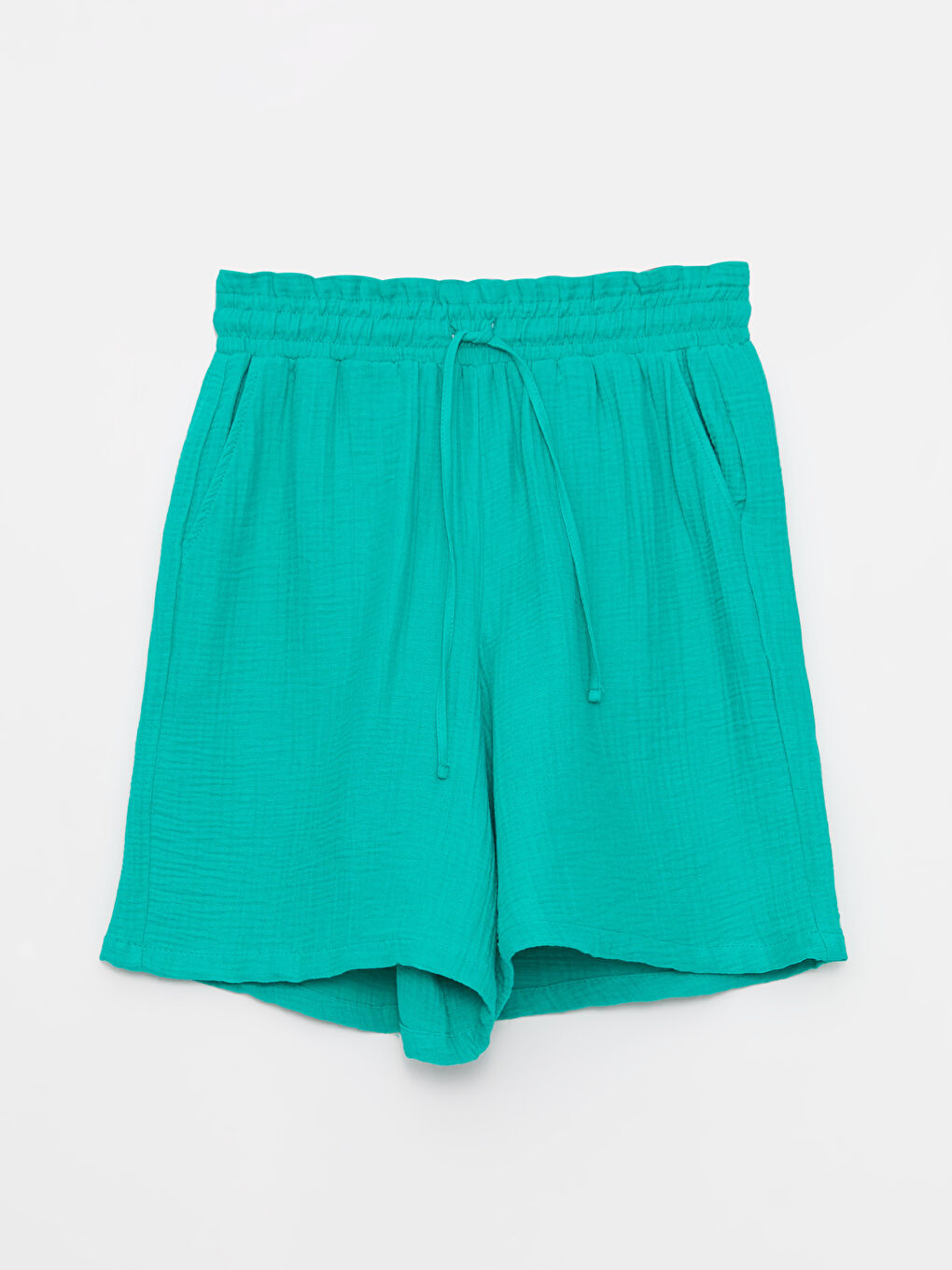 Women's Elasticated Waist Plain Shorts-5