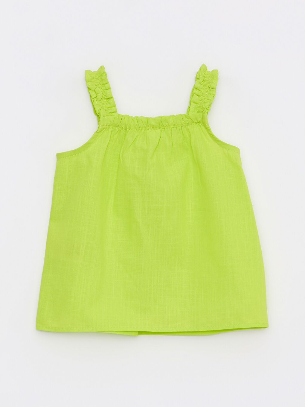 Bluză Simplă Fără Mâneci cu Guler Pătrat din Bumbac pentru Bebeluși Fete-1